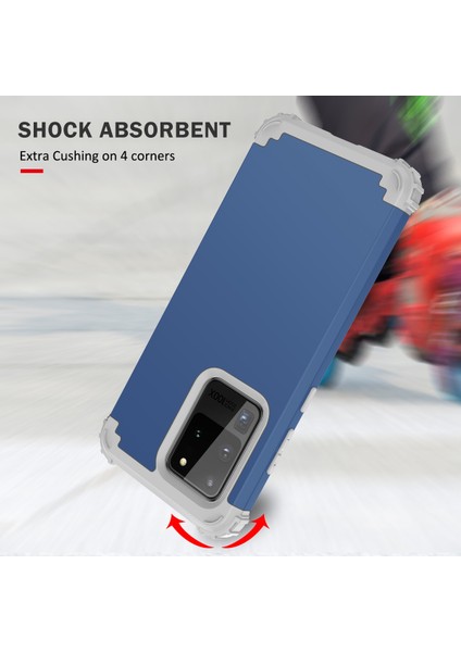 Samsung Galaxy S20 Ultra İçin Yumuşak Silikon Pc Bumper 3'ü 1 Arada ShockProof Korumalı Kılıf (Yurt Dışından)