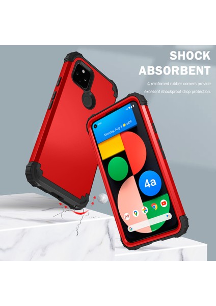 Google Pixel 4A 5G İçin Yumuşak Silikon Pc Bumper 3'ü 1 Arada ShockProof Korumalı Kılıf (Yurt Dışından) modelleri