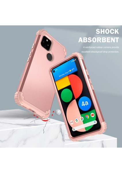 Google Pixel 4A 5G İçin Yumuşak Silikon Pc Bumper 3'ü 1 Arada ShockProof Korumalı Kılıf (Yurt Dışından) modelleri