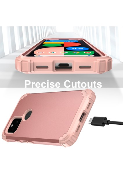 Google Pixel 4A 5G İçin Yumuşak Silikon Pc Bumper 3'ü 1 Arada ShockProof Korumalı Kılıf (Yurt Dışından) indirimleri
