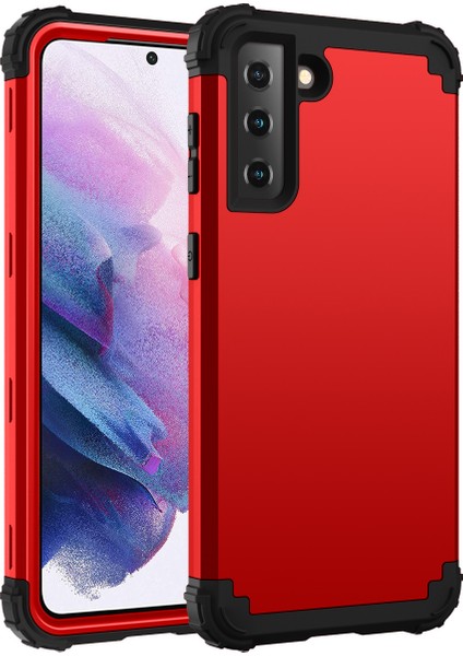 Samsung Galaxy S21 Plus 5G İçin Yumuşak Silikon Pc Bumper 3'ü 1 Arada ShockProof Korumalı Kılıf (Yurt Dışından)