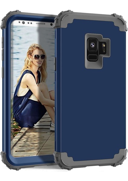 Samsung Galaxy S9 İçin Pc Yumuşak Tpu Bumper 3'ü 1 Arada Koruma ShockProof Kılıf (Yurt Dışından)