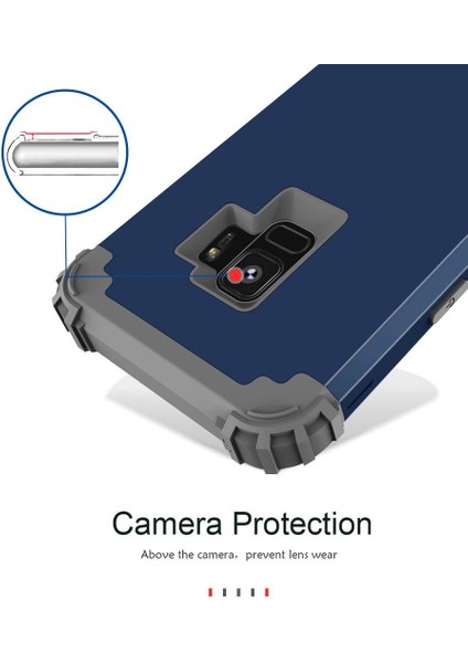 Samsung Galaxy S9 İçin Pc Yumuşak Tpu Bumper 3'ü 1 Arada Koruma ShockProof Kılıf (Yurt Dışından)