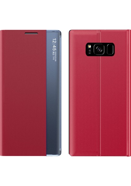 Samsung Galaxy S8 İçin İnce Flip Pu Deri Pencereli Standlı Kılıf (Yurt Dışından)