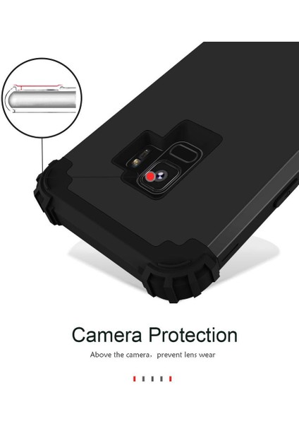 Samsung Galaxy S9 İçin Pc Yumuşak Tpu Bumper 3'ü 1 Arada Koruma ShockProof Kılıf (Yurt Dışından)