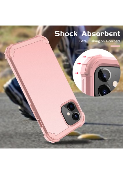 iPhone 12 Mini İçin Yumuşak Silikon Pc Bumper 3'ü 1 Arada ShockProof Korumalı Kılıf (Yurt Dışından)