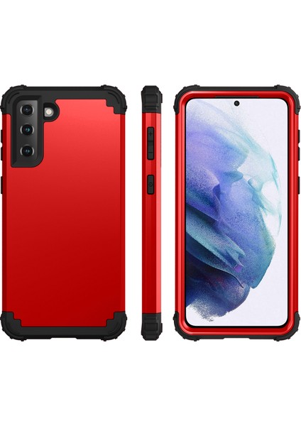 Samsung Galaxy S21 5G İçin Yumuşak Silikon Pc Bumper 3'ü 1 Arada ShockProof Korumalı Kılıf (Yurt Dışından)
