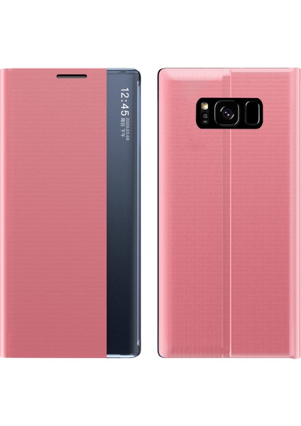 Samsung Galaxy S8 İçin İnce Flip Pu Deri Pencereli Standlı Kılıf (Yurt Dışından)
