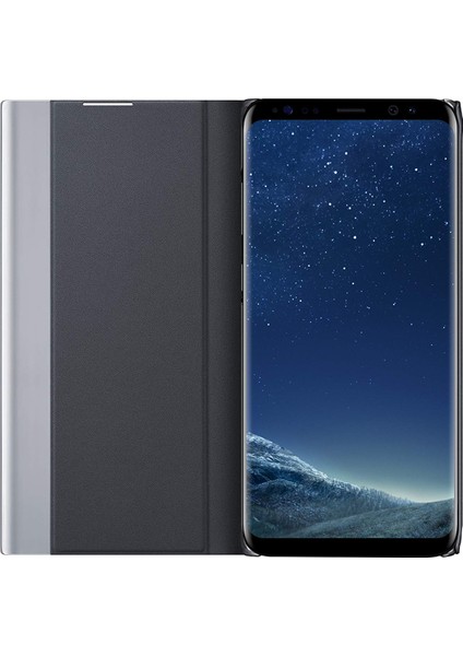 Samsung Galaxy S8 İçin İnce Flip Pu Deri Pencereli Standlı Kılıf (Yurt Dışından)