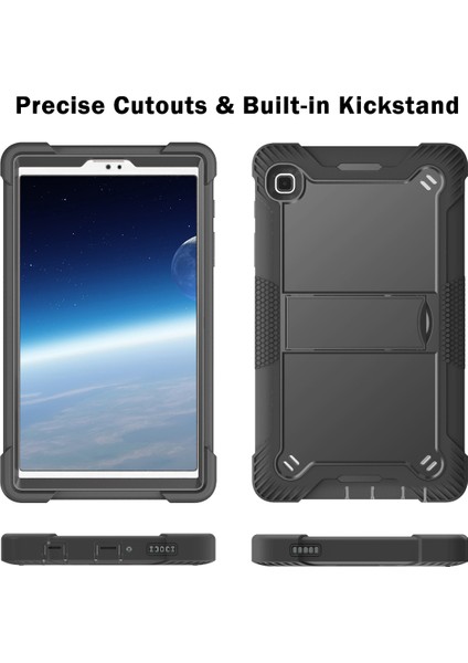 Galaxy Tab A7 Lite 8.7 inç İçin 3 Katmanlı Standlı Shockproof Tam Koruma Kılıf (Yurt Dışından) modelleri