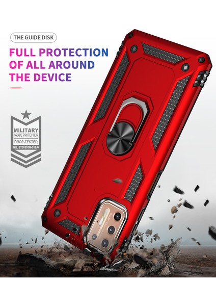 Motorola Moto G9 Plus İçin Çift Katmanlı Halkalı Standlı Kılıf (Yurt Dışından) indirimleri