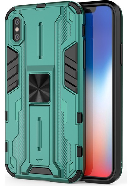 iPhone X / iPhone XS İçin Çift Katmanlı Pc Tpu Bumper Kaymaz ShockProof Korumalı Kılıf (Yurt Dışından)