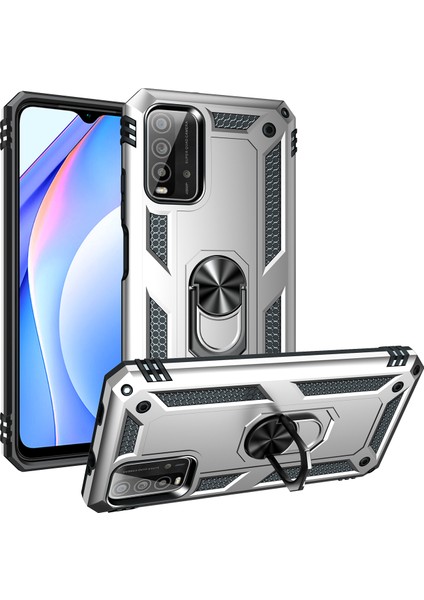 Xiaomi Poco M3 / Redmi 9t / Redmi 9 Power İçin Çift Katmanlı Halkalı Standlı Kılıf (Yurt Dışından)