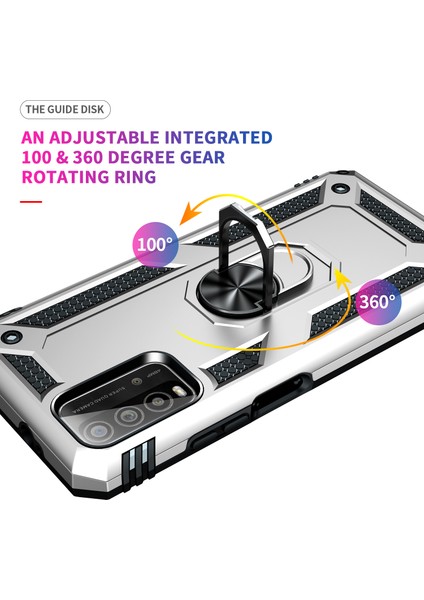 Xiaomi Poco M3 / Redmi 9t / Redmi 9 Power İçin Çift Katmanlı Halkalı Standlı Kılıf (Yurt Dışından) fırsatları