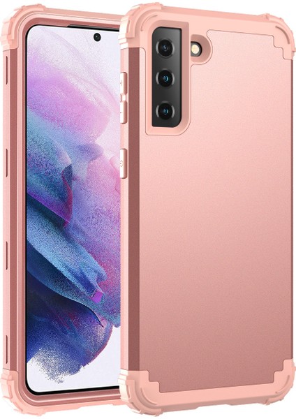 Samsung Galaxy S21 Plus 5G İçin Yumuşak Silikon Pc Bumper 3'ü 1 Arada ShockProof Korumalı Kılıf (Yurt Dışından)