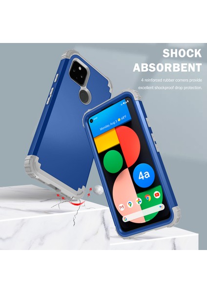 Google Pixel 4A 5G İçin Yumuşak Silikon Pc Bumper 3'ü 1 Arada ShockProof Korumalı Kılıf (Yurt Dışından) modelleri