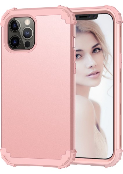 iPhone 12 Pro Max İçin Yumuşak Silikon Pc Bumper 3'ü 1 Arada ShockProof Korumalı Kılıf (Yurt Dışından)