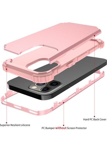 iPhone 12 Pro Max İçin Yumuşak Silikon Pc Bumper 3'ü 1 Arada ShockProof Korumalı Kılıf (Yurt Dışından) modelleri
