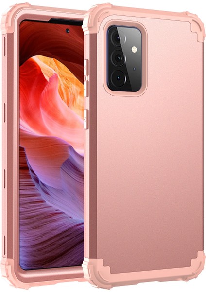 Samsung Galaxy A72 4G/5G İçin Yumuşak Silikon Pc Bumper 3'ü 1 Arada ShockProof Korumalı Kılıf (Yurt Dışından)
