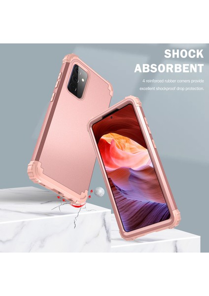 Samsung Galaxy A72 4G/5G İçin Yumuşak Silikon Pc Bumper 3'ü 1 Arada ShockProof Korumalı Kılıf (Yurt Dışından) modelleri