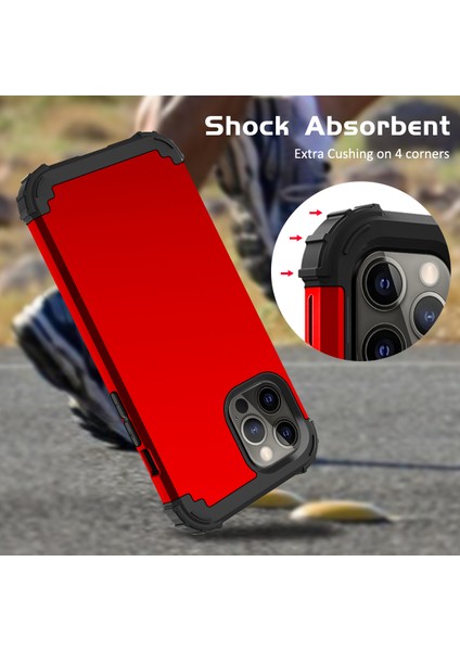 iPhone 12 Pro Max İçin Yumuşak Silikon Pc Bumper 3'ü 1 Arada ShockProof Korumalı Kılıf (Yurt Dışından)