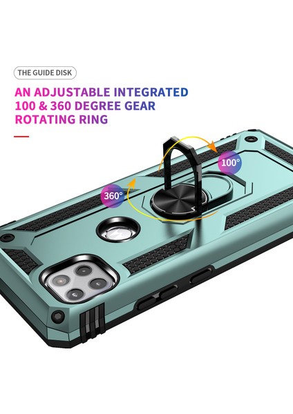 Motorola One 5G Ace İçin Çift Katmanlı Halkalı Standlı Kılıf (Yurt Dışından)