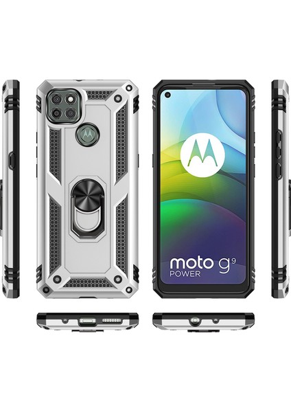 Motorola Moto G9 Power İçin Çift Katmanlı Halkalı Standlı Kılıf (Yurt Dışından) fiyatları