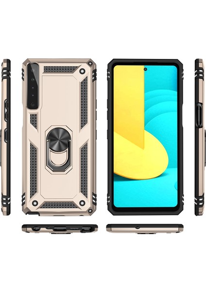 LG Stylo7 4G İçin Çift Katmanlı Halkalı Standlı Kılıf (Yurt Dışından)