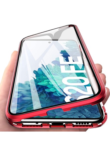 Samsung Galaxy S20 Fe İçin 360 Derece Tam Koruma Şeffaf Manyetik Metal Bumper Kılıf (Yurt Dışından)