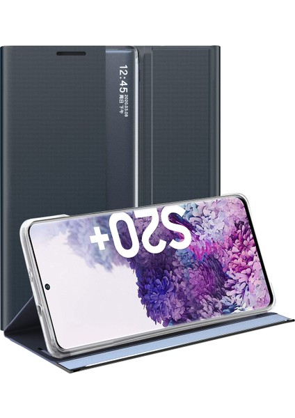 Samsung Galaxy S20 Plus İçin İnce Flip Pu Deri Pencereli Standlı Kılıf (Yurt Dışından)