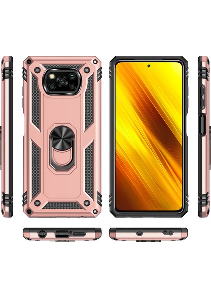Xiaomi Poco X3 Nfc İçin Çift Katmanlı Halkalı Standlı Kılıf (Yurt Dışından)