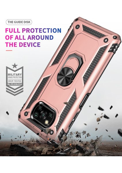 Xiaomi Poco X3 Nfc İçin Çift Katmanlı Halkalı Standlı Kılıf (Yurt Dışından)
