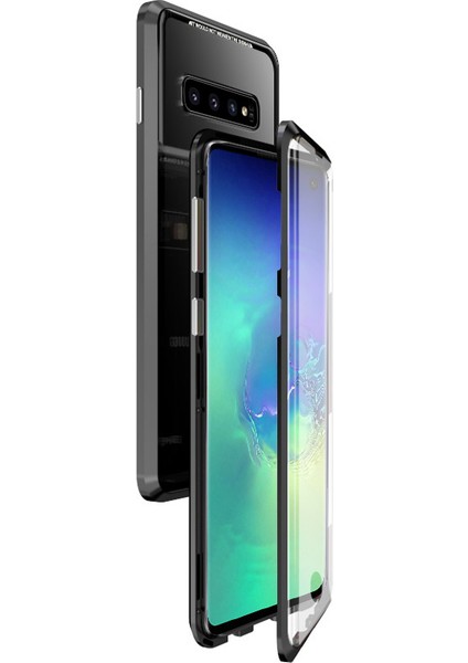 Samsung Galaxy S10 İçin Manyetik Metal Çerçeve Şeffaf Tam Kaplayıcı Kılıf (Yurt Dışından)