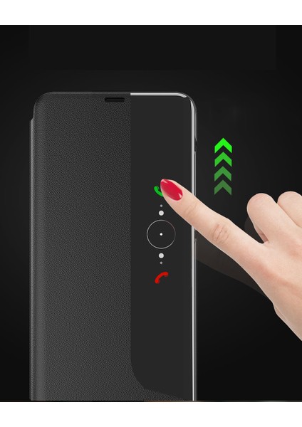Huawei Mate 40 Pro İçin Pu Deri Pencereli Flip Koruyucu Kılıf (Yurt Dışından)