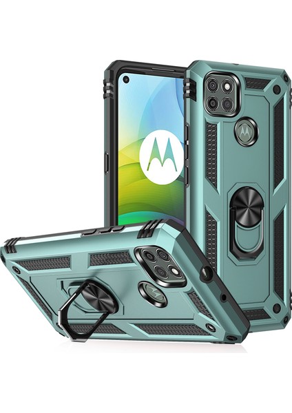 Motorola Moto G9 Power İçin Çift Katmanlı Halkalı Standlı Kılıf (Yurt Dışından)