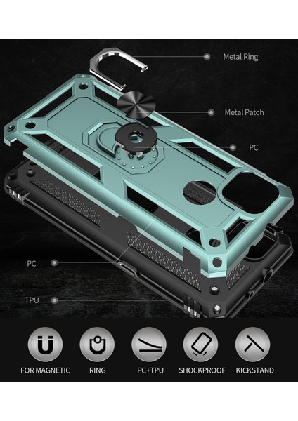 Motorola Moto G9 Power İçin Çift Katmanlı Halkalı Standlı Kılıf (Yurt Dışından) modelleri
