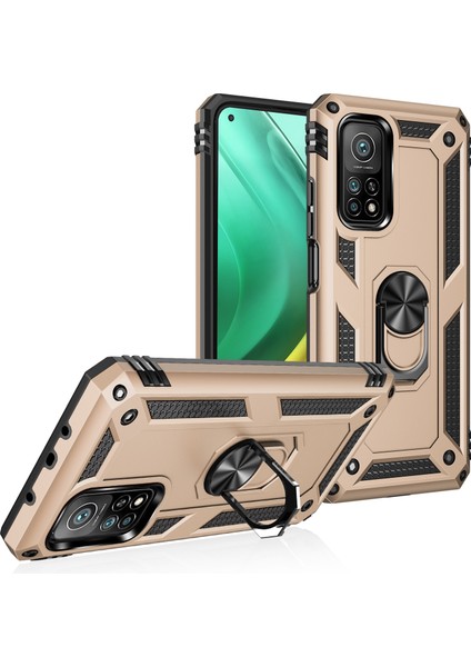 Xiaomi Mi 10T / Mi 10T Pro İçin Çift Katmanlı Halkalı Standlı Kılıf (Yurt Dışından)