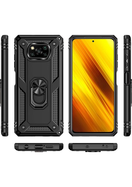 Xiaomi Poco X3 Nfc İçin Çift Katmanlı Halkalı Standlı Kılıf (Yurt Dışından)