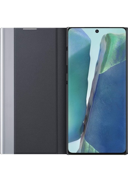 Samsung Galaxy Note 20 İçin İnce Flip Pu Deri Pencereli Standlı Kılıf (Yurt Dışından)
