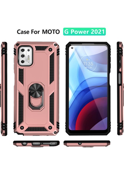 Motorola Moto G Stylus 2021 İçin Çift Katmanlı Halkalı Standlı Kılıf (Yurt Dışından) fiyatları