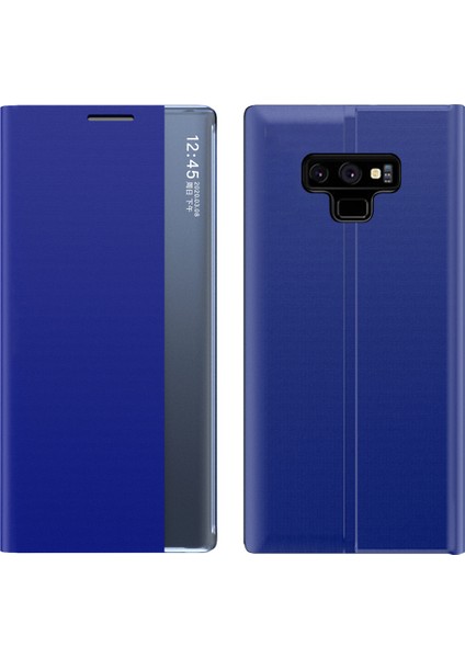 Samsung Galaxy Note 9 İçin İnce Flip Pu Deri Pencereli Standlı Kılıf (Yurt Dışından)