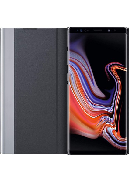 Samsung Galaxy Note 9 İçin İnce Flip Pu Deri Pencereli Standlı Kılıf (Yurt Dışından)