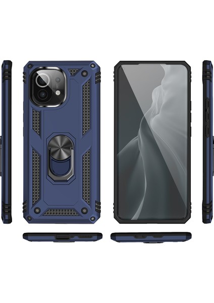 Xiaomi Mi 11 İçin Çift Katmanlı Halkalı Standlı Kılıf (Yurt Dışından)