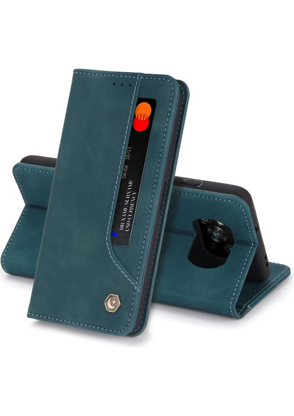 Xiaomi Poco X3 / Poco X3 Nfc İçin Retro Deri Manyetik ShockProof Tpu Flip Standlı Kılıf (Yurt Dışından)