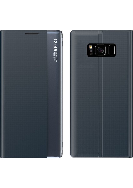 Samsung Galaxy S8 İçin İnce Flip Pu Deri Pencereli Standlı Kılıf (Yurt Dışından)