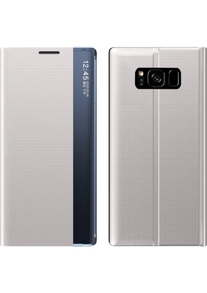 Samsung Galaxy S8 İçin İnce Flip Pu Deri Pencereli Standlı Kılıf (Yurt Dışından)