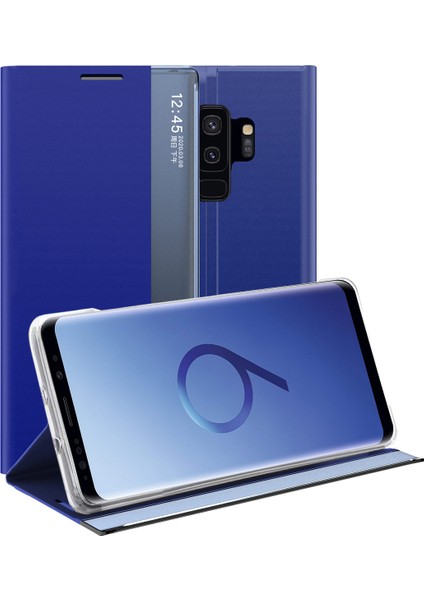 Samsung Galaxy S9 Plus İçin İnce Flip Pu Deri Pencereli Standlı Kılıf (Yurt Dışından)