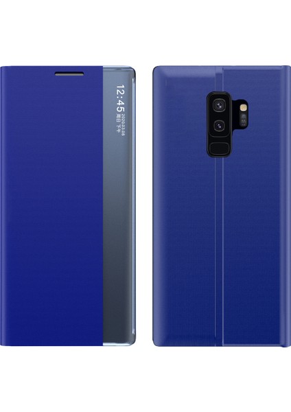 Samsung Galaxy S9 Plus İçin İnce Flip Pu Deri Pencereli Standlı Kılıf (Yurt Dışından)