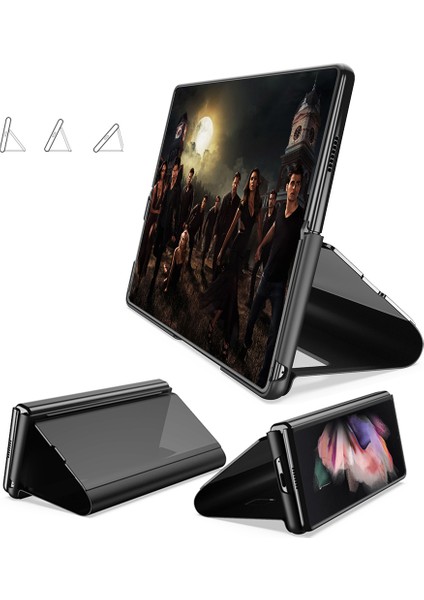 Samsung Galaxy Z Fold 3 5G İçin Flip Standlı Deri Ayna Pencereli Kılıf (Yurt Dışından) modelleri
