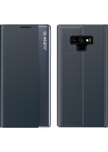 Samsung Galaxy Note 9 İçin İnce Flip Pu Deri Pencereli Standlı Kılıf (Yurt Dışından)